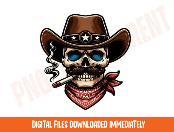Cowboy Skull PNG: The Ultimate Western T-Shirt Graphic