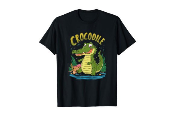 Crocodile Retro Graphic Shirt: Funny T-Shirt Design