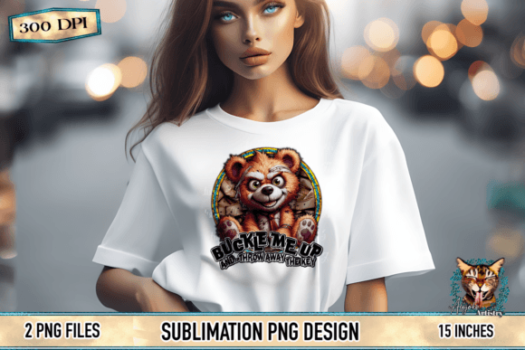 Cute Psycho Teddy Bear T-Shirt Graphic: Bold Sublimation Design