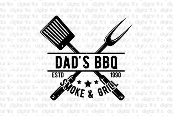 Dad's Bbq Smoke & Grill: A Groovy Retro Design Asset