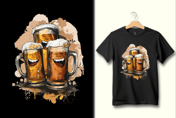 Designing with Joy: Using Cheerful Beer Mugs PNG Graphic Artwork
