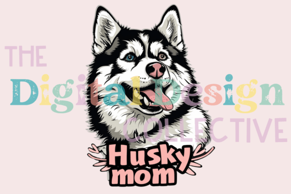 Duo Eyed Husky Mom T-Shirt Graphic: A Standout Design Asset