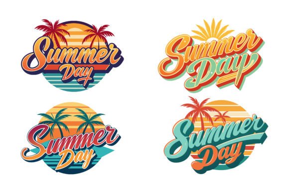 Embrace Nostalgia with Retro Summer Vector Graphics
