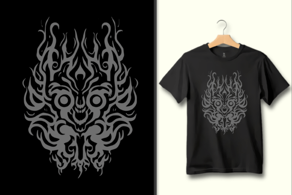 Fiery Skull Grayscale PNG Graphic Art: A Bold Design Asset