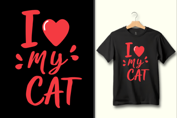 I Love My Cat PNG: A Bold Graphic for Creative Projects