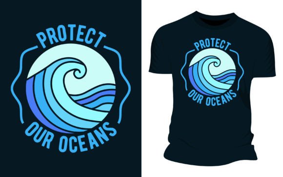 Protect Our Oceans - Vector Graphic Tee: A Design Asset for Impact