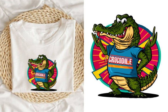 Unleash Retro Charm with the Funny Crocodile Graphic Shirt