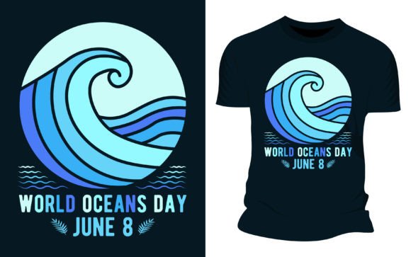 World Oceans Day June 8 Vector Graphic for Designers